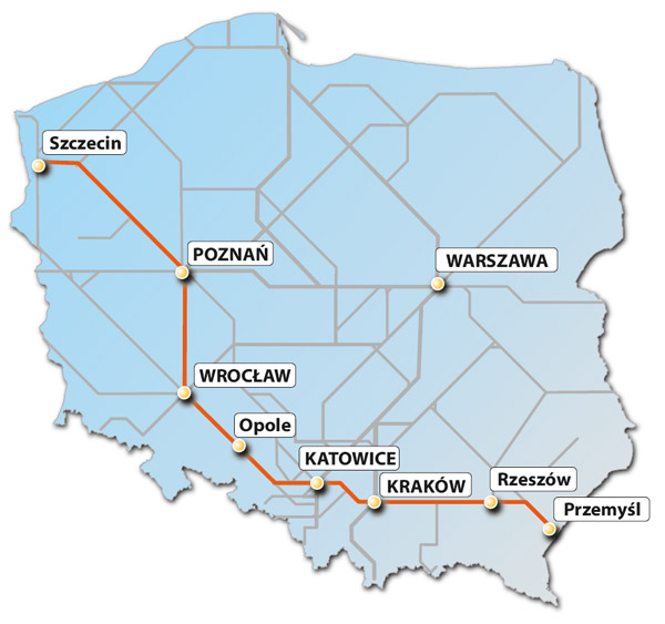 Карта польських залізниць