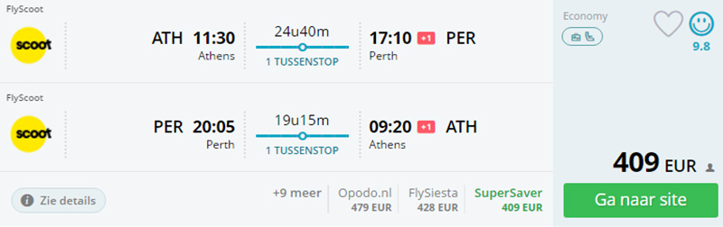 Бронювання авіаквитків Афіни - Перт - Афіни на сайті Momondo.nl
