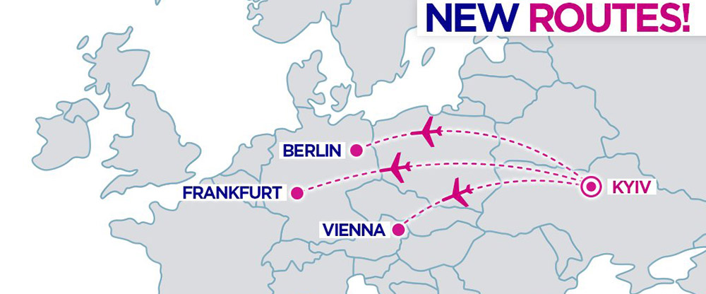 Нові напрямки Wizz Air із Києва у Берлін, Франкфурт та Відень