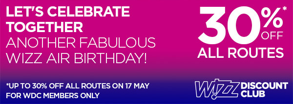 Wizz Air Happy Birthday Розпродаж