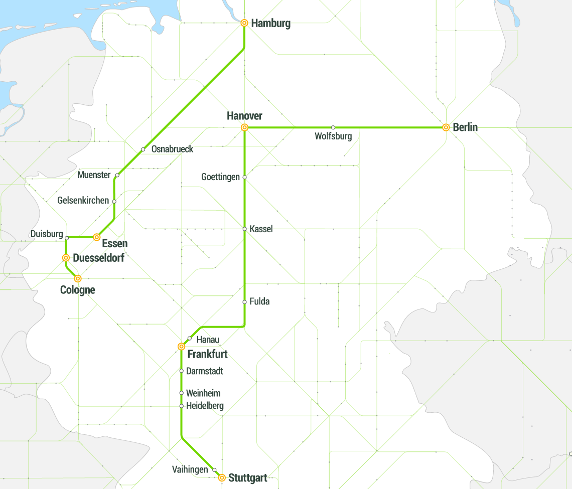 FlixTrain route map