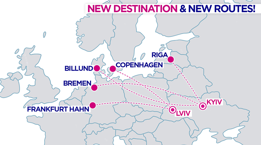 Карта нових напрямків Wizz Air