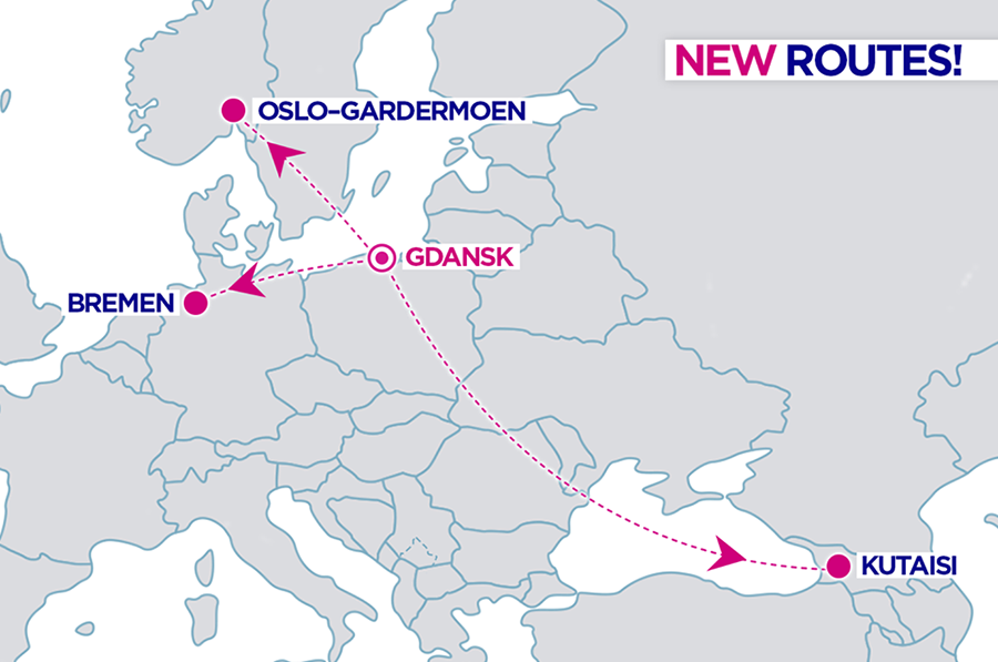 Wizz Air нові напрямки з Гданська