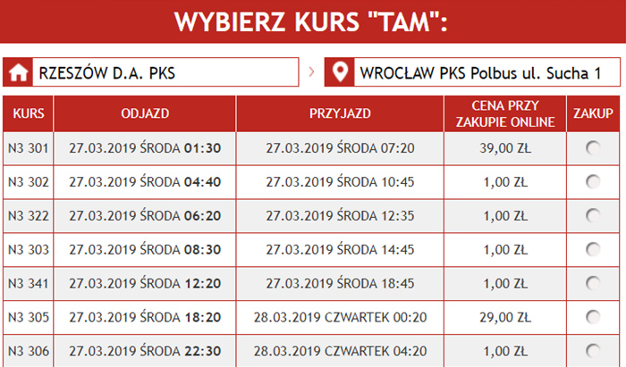 Автобусні квитки Ряшів - Вроцлав на сайті Neobus