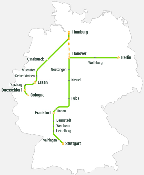 Куди їздить FlixTrain. Маршрутна сітка Flix Train в Німеччині