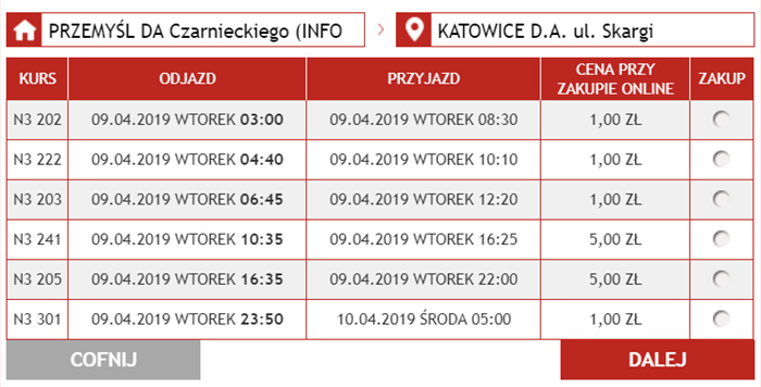 Акційні квитки Перемишль - Катовіце на сайті Neobus: