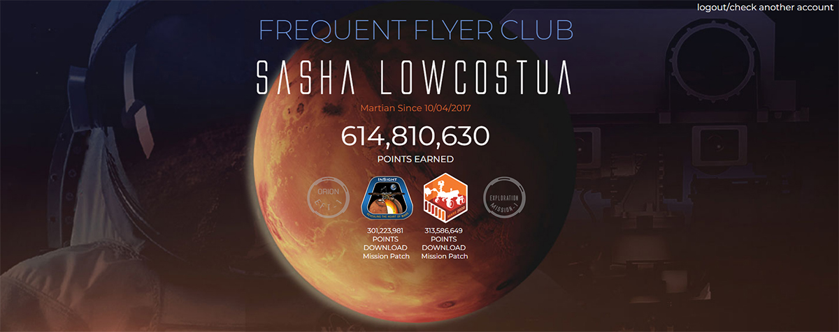 Mars Frequent Flyer Club