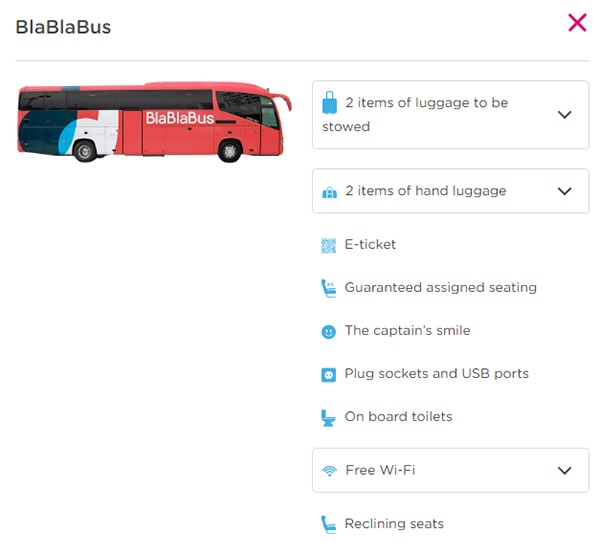 Сервіс на бортах автобусів BlaBlaBus