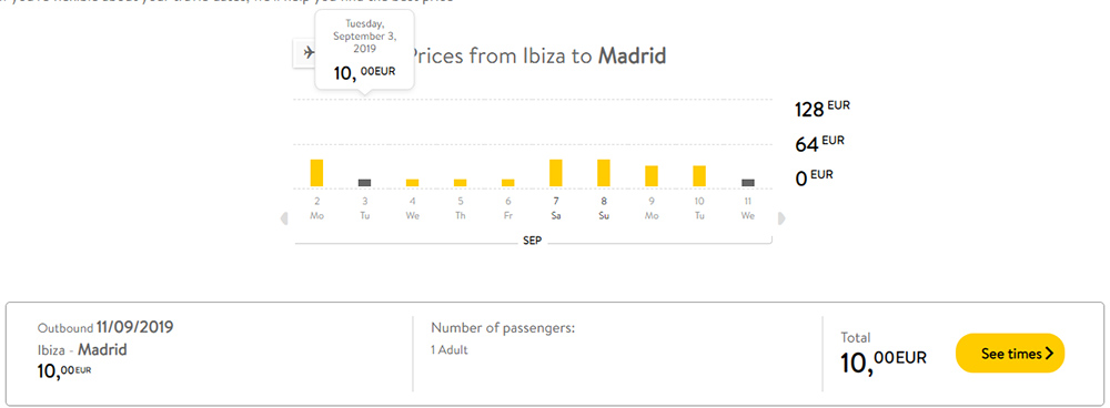 Дешеві авіаквитки з Ібіци в Мадрид