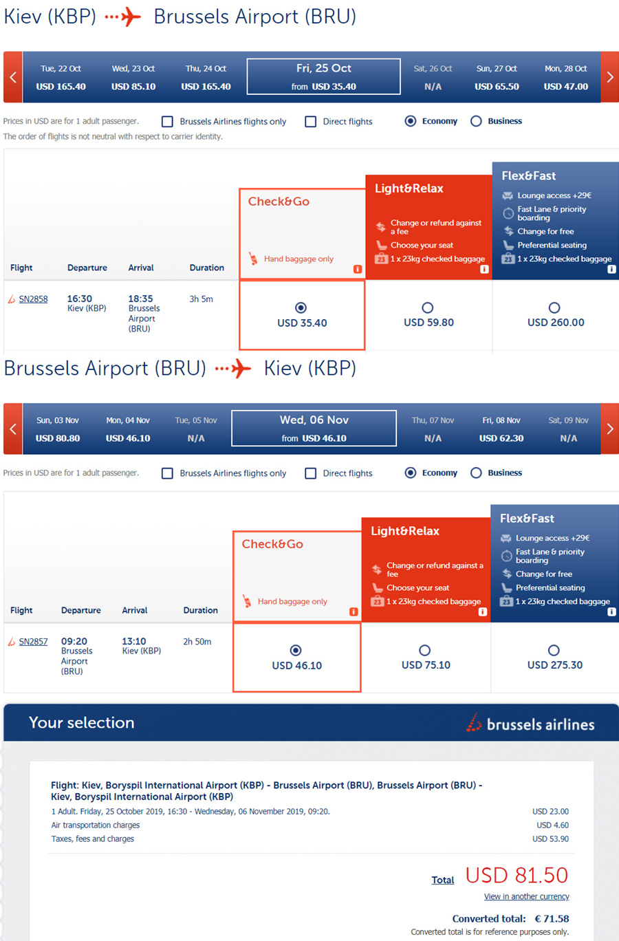 Авіаквитки Київ - Брюссель - Київ на офіційному сайті Brussels Airlines