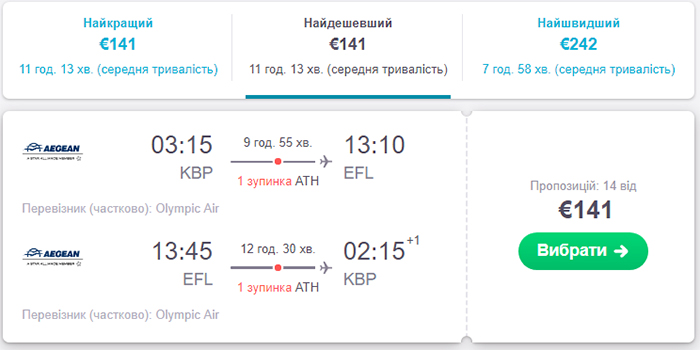 Київ - Кефалонія - Київ від €141