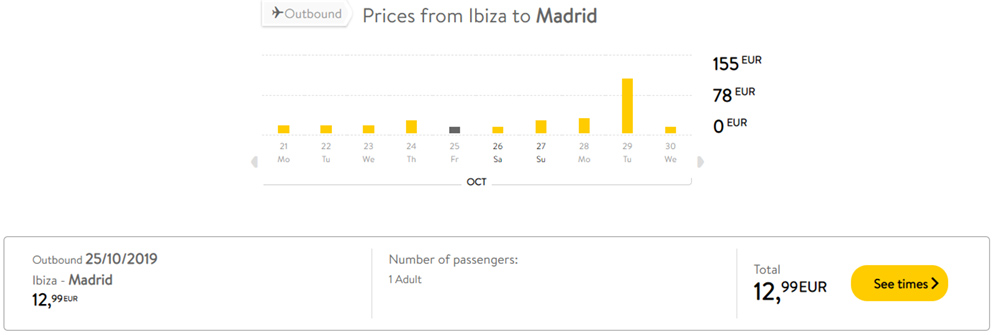 Дешеві авіаквитки з Ібіци в Мадрид