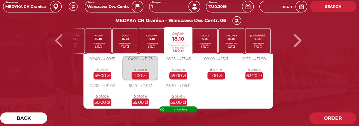 Автобусні квитки Медика - Варшава на сайті Neobus