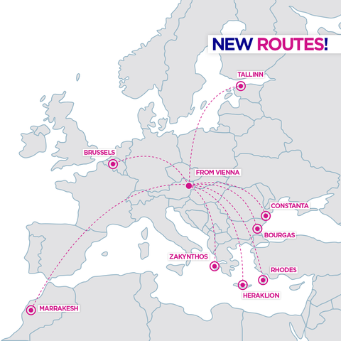Нові напрямки Wizz з Відня